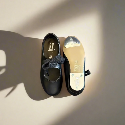 Roch Valley Low Heel PU Tap Shoes - With fitted Toe & Heel Taps