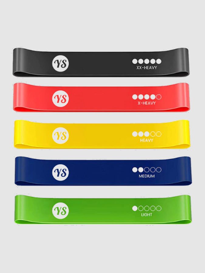 Yoga Studio Resistance Loop Bands - 5 Pack Inc Bag