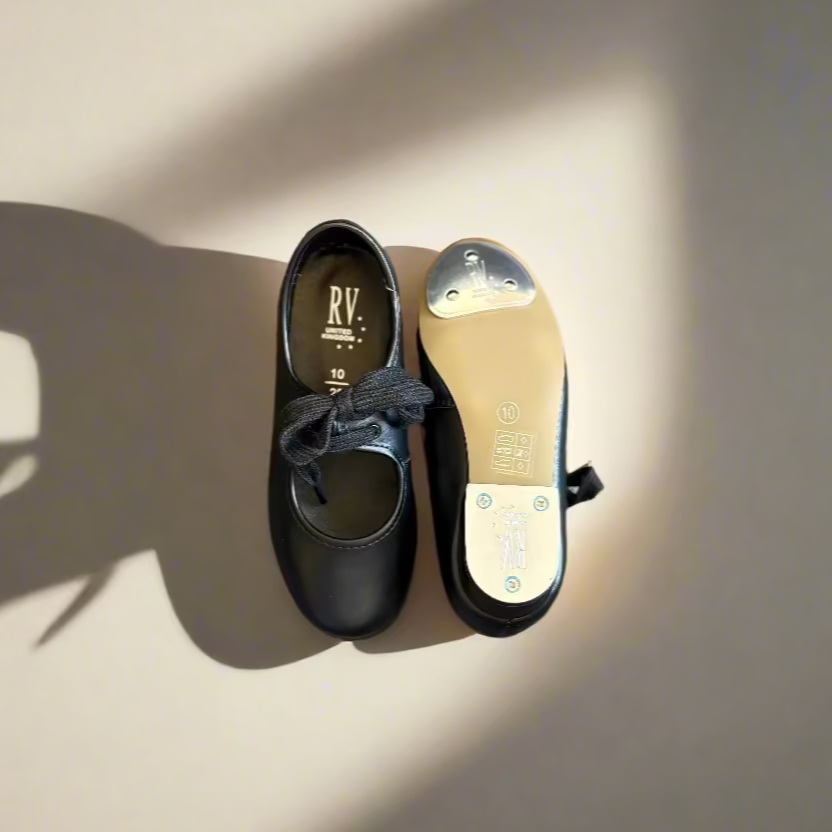 Roch Valley Low Heel PU Tap Shoes - With fitted Toe & Heel Taps