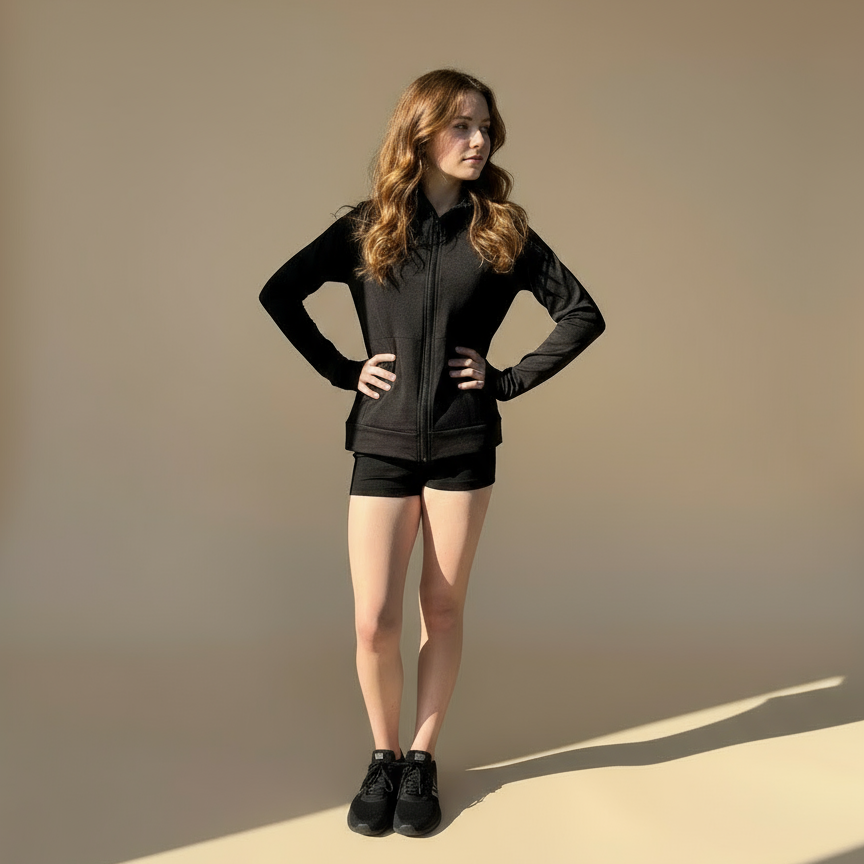 Silky Studio Black Longline Full Zip Jacket